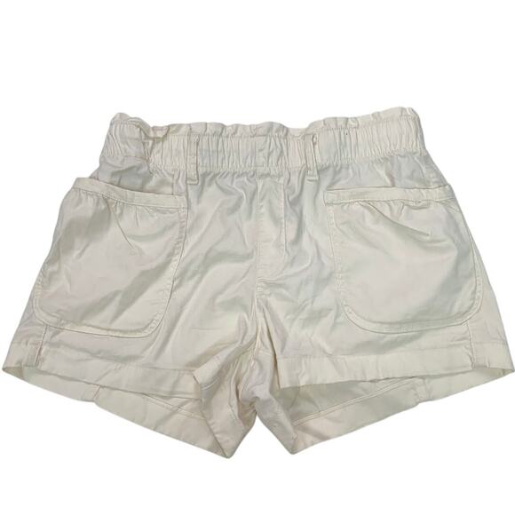 New American Eagle Womens Small Off White Elastic Waist Shorts w Front Pockets - Picture 1 of 4